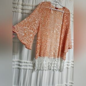 Guess Orange Paisley Kimono